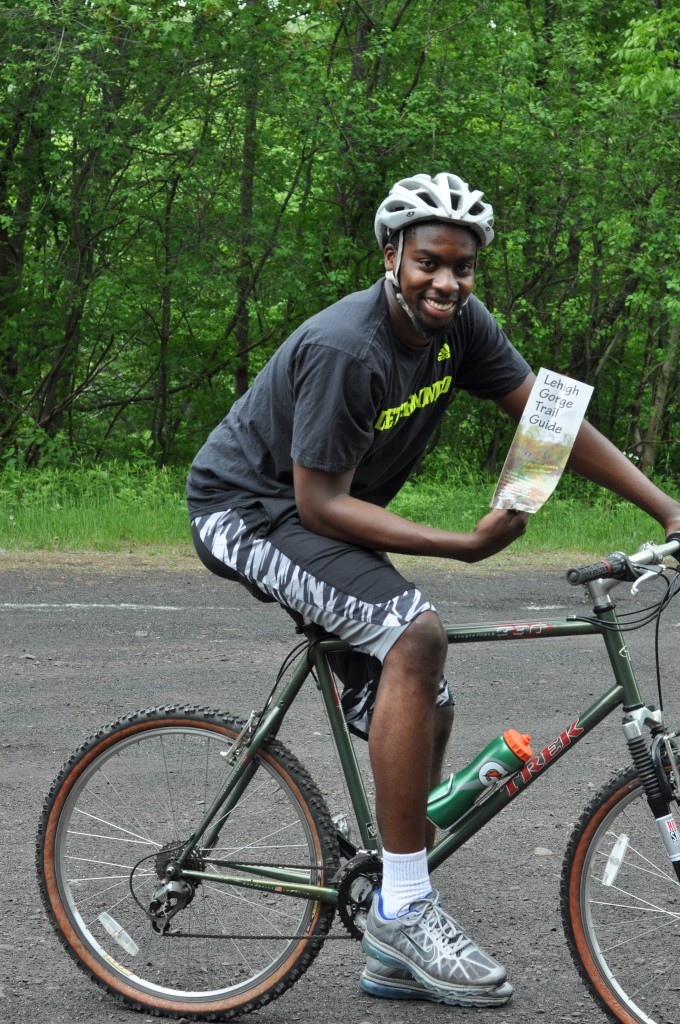 Andre Thomas of East Stroudsburg University participates in Pocono Bike Rental Summer Internship Program