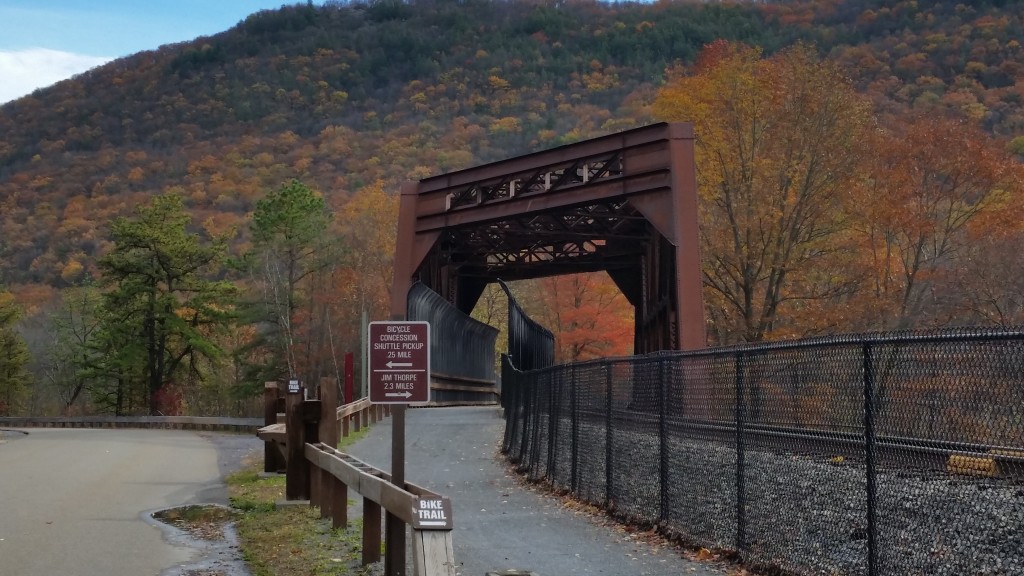 Pocono Biking on the Lehigh Gorge Trail near Jim Thorpe