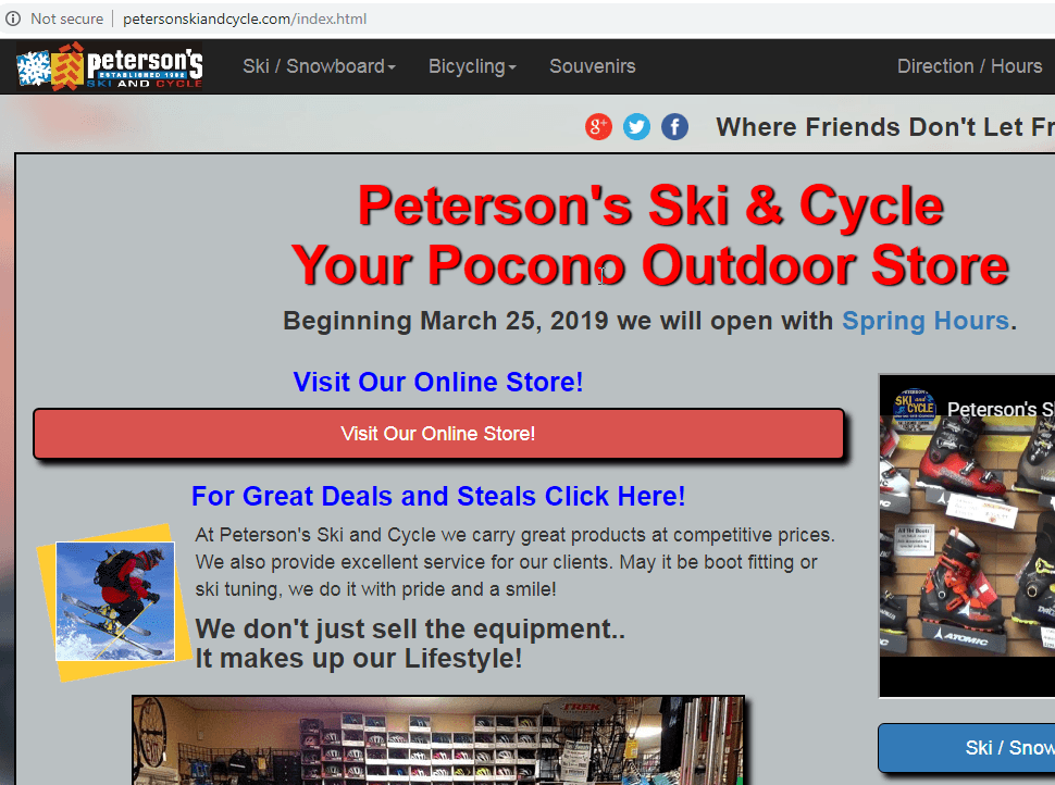 Peterson Ski and Cycle Poconos PA